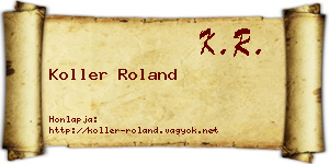 Koller Roland névjegykártya